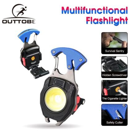 lampe de poche multifonctionnelle étanche Rechargeable à LED en alliage d'aluminium