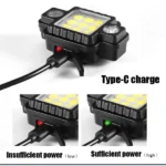 ⁦Lampe frontale Portable COB+XPG multifonctionnelle magnétique USB TYPE-C⁩ - الصورة ⁦4⁩