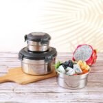 ⁦Conteneurs Alimentaires Empilables en Acier Inoxydable Écologiques 3pcs – حاويات طعام من الستانلس ستيل قابلة للتكديس⁩ - الصورة ⁦2⁩