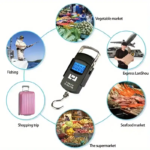 ⁦Balance à bagages numérique portable avec écran LCD 50KG/10G WH-A08⁩ - الصورة ⁦5⁩