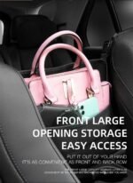 ⁦Sac de rangement en cuir pour siège de voiture, cintre central, sac à main automatique, support entre les sièges, poches pour gobelets à eau en tissu, évaluation de rangement⁩ - الصورة ⁦2⁩