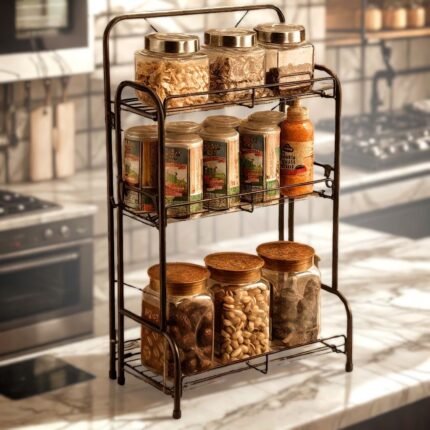 Étagère de Rangement à 3 Niveaux 59x19x35cm – وحدة رفوف تخزين بثلاث طبقات