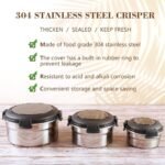 ⁦Conteneurs Alimentaires Empilables en Acier Inoxydable Écologiques 3pcs – حاويات طعام من الستانلس ستيل قابلة للتكديس⁩ - الصورة ⁦3⁩