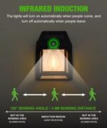 ⁦Applique murale solaire étanche pour petite maison, fil Rett à induction, lumière chaude, cour, villa, jardin, extérieur⁩ - الصورة ⁦4⁩