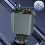 ⁦Chargeur Voiture 4en1 Rétractable 120W avec toit Starlight pour téléphones iOS et Android- شاحن سيارة متعدد المنافذ⁩ - الصورة ⁦5⁩