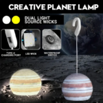 ⁦Lampe Led Suspendue En Forme De Boule Décorative, Rechargeable Par Usb, Pour Camping Intérieur Et Extérieur, En Forme De Lune Ou De Terre, 1 Pièce⁩ - الصورة ⁦5⁩