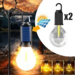 Pack X2 Lampe de Camping Solaire étanche et Rechargeable 3 modes d’éclairage T01-B – مصباح محمول بالطاقة الشمسية