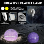 ⁦Lampe Led Suspendue En Forme De Boule Décorative, Rechargeable Par Usb, Pour Camping Intérieur Et Extérieur, En Forme De Lune Ou De Terre, 1 Pièce⁩ - الصورة ⁦4⁩