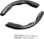 ⁦2 Pcs Housse de Volant Voiture antidérapant Noir carbon⁩ - الصورة ⁦6⁩