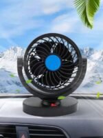 ⁦Ventilateur électrique 12V pour tableau de bord de voiture, rotatif à 360 degrés⁩ - الصورة ⁦2⁩