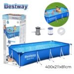 Steel Pro™ Piscine Rectangulaire Avec Pompe Filtrante 400 x 211 x 81 cm Bestway