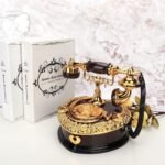 ⁦Boîte à musique créative en forme de cœur téléphone vintage décoration pour maison⁩ - الصورة ⁦3⁩