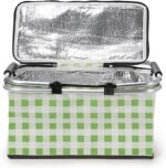 ⁦Panier de pique-nique a isolation thermique pliable portable avec couvercle et poignée en aluminium⁩ - الصورة ⁦2⁩