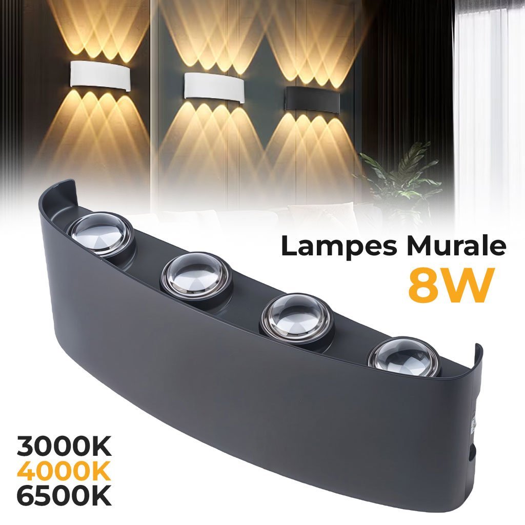 8w1.jpg Applique Murale étanche LED 8W Lumière Blanc Chaud 6500K – مصباح جداري - الصورة 1