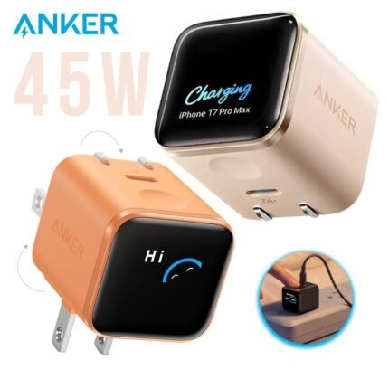 Chargeur Anker Nano 45W GaN avec affichage intelligent (A121D) – شاحن سريع أصلي