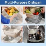 ⁦Râpe multifonctionnelle Delaval en acier inoxydable avec panier d’égouttage 3EN1 – مفرمة وقطاعة خضر متعددة الإستعمالات⁩ - الصورة ⁦5⁩