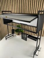 ⁦Égouttoir à vaisselle à 3 niveaux avec couvercle à poser sur l’évier – منظم أواني عصري للمطبخ⁩ - الصورة ⁦7⁩