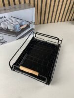 ⁦Égouttoir à vaisselle avec poignées en bois pour cuisine – منظم أواني داخل رف المطبخ⁩ - الصورة ⁦10⁩