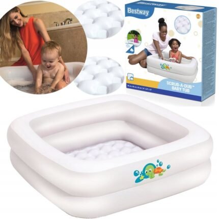 Baignoire Gonflable Carrée à Double Anneau Pour Bébé 86 x 86 x 25 cm Bestway 51116