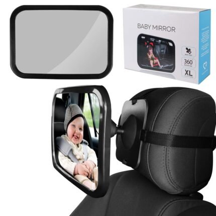 Rétroviseur pour siège auto bébé grand angle rotatif à 360 degré – مرآة خلفية لمراقبة الأطفال