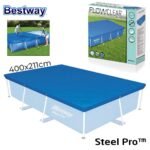 Grande bâche de piscine rectangulaire en polyéthylène 400 x 211 cm Bestway 58107 – غطاء مسبح