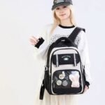 ⁦Sac à Dos Scolaire pour Enfants Style Kawaii BoShiKai Noir – حقيبة ظهر مدرسية للأطفال أسود⁩ - الصورة ⁦5⁩