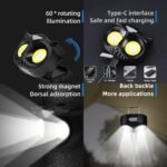 ⁦Lampe frontale LED rechargeable 1500 lumens, 5 modes, étanche IPX4 – مصباح الرأس⁩ - الصورة ⁦3⁩
