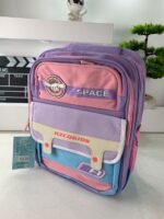⁦Sac à Dos Enfant Space Design Ludique Multi-Poches Mauve – حقيبة مدرسية للأطفال لون بنفسجي⁩ - الصورة ⁦3⁩
