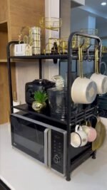 ⁦Support pour four à micro-ondes et étagère de rangement 3 étages – منظم أغراض وحامل ميكروويف⁩ - الصورة ⁦7⁩