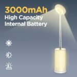 ⁦Lampe de camping design en nid d’abeille avec 3 couleurs variable rechargeable⁩ - الصورة ⁦6⁩