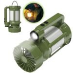 Lanterne de camping LED Rechargeable avec Ventilateur et 4 modes d’éclairage – مصباح ومروحة محمولة
