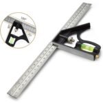 ⁦Outils de Menuiserie Carrée en Acier Inoxydable de 12'/300 mm, Règle de 45/90 Degrés avec Niveau à Bulle.⁩ - الصورة ⁦2⁩
