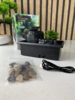 ⁦Fontaine à eau cascade avec éclairage LED pour décoration intérieure et ambiance V2⁩ - الصورة ⁦9⁩