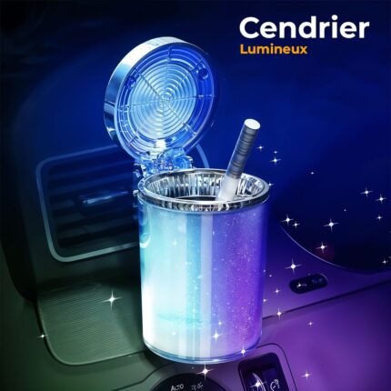 Cendrier Ciga-rete avec couvercle anti-odeur à éclairage coloré