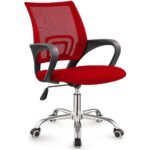 ⁦Chaise de Bureau Ergonomique avec Support Lombaire Rouge – كرسي مكتب مريح مع دعامة للظهر⁩ - الصورة ⁦3⁩