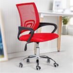 ⁦Chaise de Bureau Ergonomique avec Support Lombaire Rouge – كرسي مكتب مريح مع دعامة للظهر⁩ - الصورة ⁦2⁩