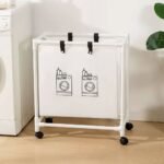 Panier à linge sur roulettes pour vêtements sales en salle de bain – سلة تجميع الملابس الغسيل