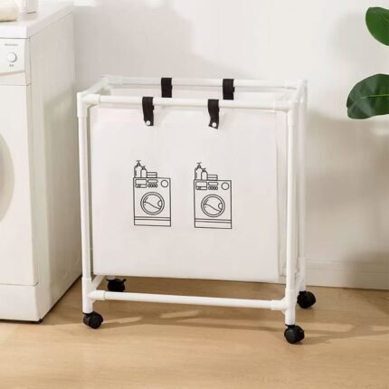 Panier à linge sur roulettes pour vêtements sales en salle de bain – سلة تجميع الملابس الغسيل
