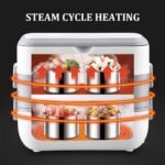 ⁦Boîte à Lunch Électrique Portable avec 2 Récipients Amovibles en Acier Inoxydable – علبة تسخين طعام⁩ - الصورة ⁦3⁩