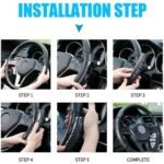 ⁦Couvre de volant antidérapantes en carbone perforé taille universelles – غطاء عجلة القيادة⁩ - الصورة ⁦3⁩