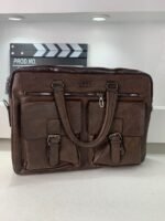 ⁦Cartable Homme en Simili Cuir Design Élégant Jeep Marron Foncé – حقيبة جلدية لون بني داكن⁩ - الصورة ⁦5⁩
