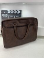 ⁦Cartable Homme en Simili Cuir Design Élégant Jeep Marron Foncé – حقيبة جلدية لون بني داكن⁩ - الصورة ⁦6⁩