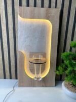 ⁦Panneau Mural Décoratif avec Éclairage LED Design Moderne en Bois V3⁩ - الصورة ⁦2⁩