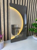 ⁦Panneau Mural Décoratif avec Éclairage LED Design Moderne en Bois V4⁩ - الصورة ⁦4⁩