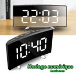 ⁦Horloge et réveil thermomètre de table electronique lumineux DT-6507⁩ - الصورة ⁦2⁩