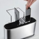 ⁦Organiseur d’évier de cuisine porte-éponge en acier inoxydable – منظم أغراض حوض الغسيل⁩ - الصورة ⁦6⁩