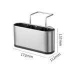 ⁦Organiseur d’évier de cuisine porte-éponge en acier inoxydable – منظم أغراض حوض الغسيل⁩ - الصورة ⁦5⁩