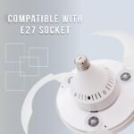 ⁦Ventilateur de plafond rétractable avec lumière réglable et télécommande⁩ - الصورة ⁦2⁩