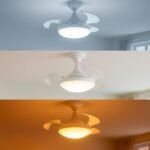 ⁦Ventilateur de plafond rétractable avec lumière réglable et télécommande⁩ - الصورة ⁦4⁩