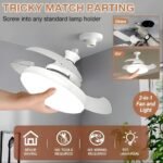 ⁦Ventilateur de plafond rétractable avec lumière réglable et télécommande⁩ - الصورة ⁦5⁩